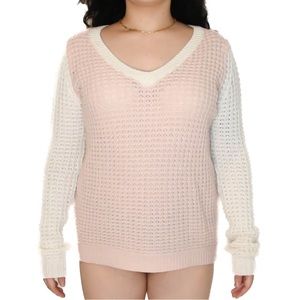 Rue 21 Cream with Pink Knitted Sweater Dress